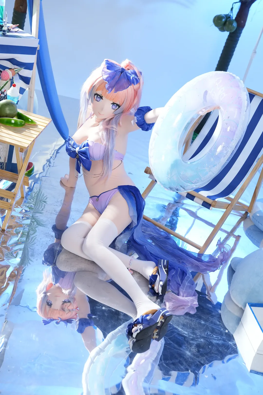 原神, 珊瑚宫心海cos, 夏日泳装, 摄影棚拍, kigurumi - 第9张