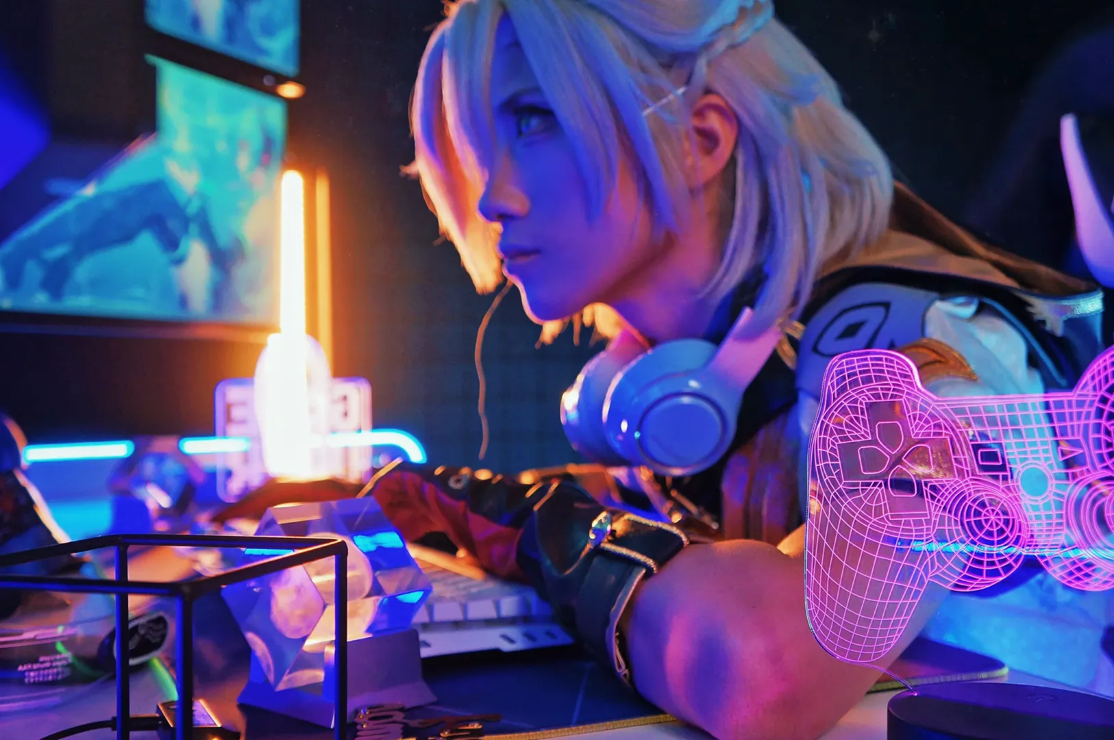原神, 赛博朋克, cosplay摄影, 自拍馆, 阿贝多cos - 第6张