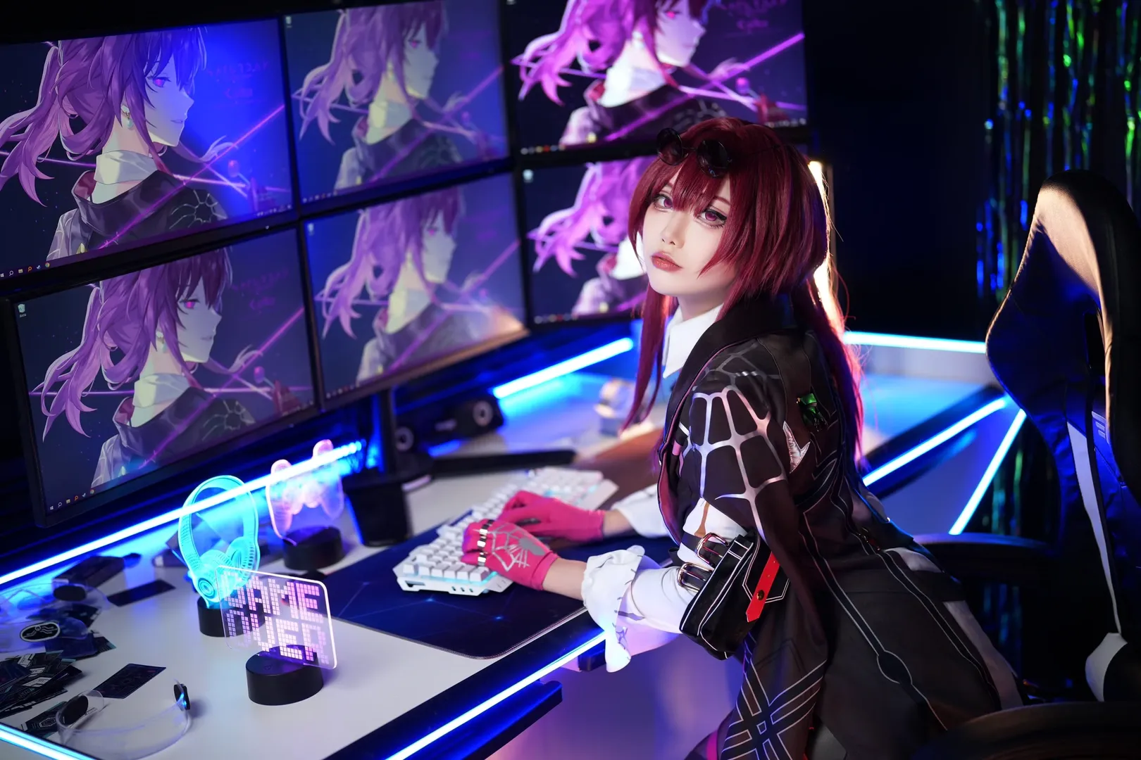 原神, カフカ コスプレ, コスプレ撮影, サイバーパンク風, セルフ写真館の客撮 - 6枚目
