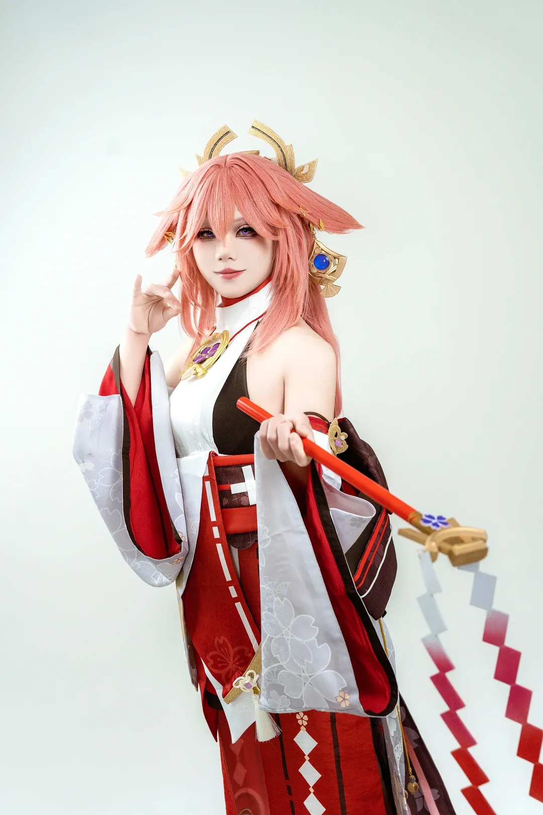 原神, 动漫摄影, 八重神子cos, 和风cosplay, 狐妖角色扮演 - 第9张