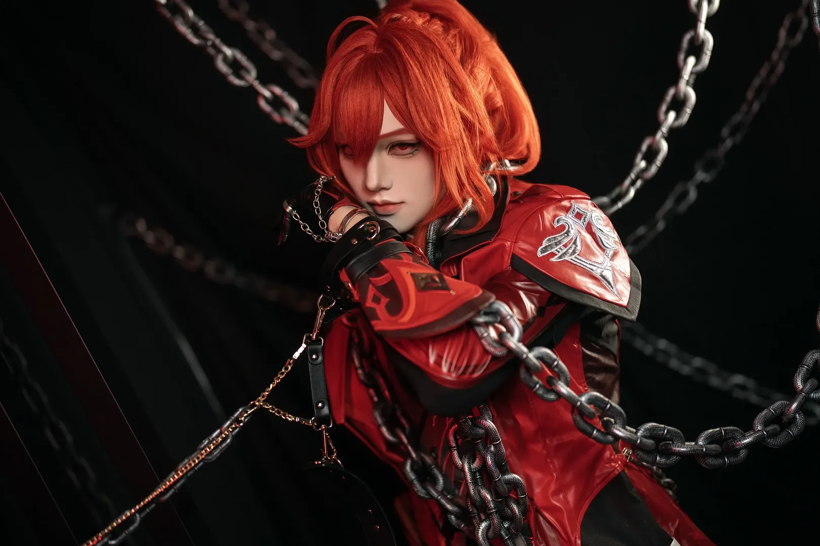 Genshin Impact, Cosplay photography, Red hair styling, Diluc cosplay, Convention client photos - Image 1