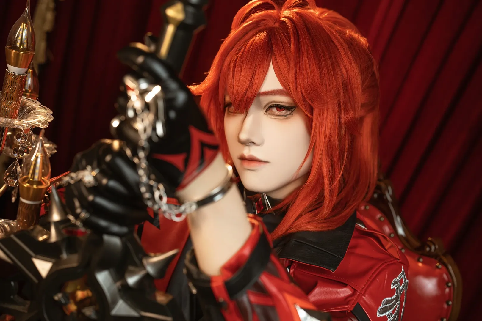 Genshin Impact, Cosplay photography, Red hair styling, Diluc cosplay, Convention client photos - Image 5