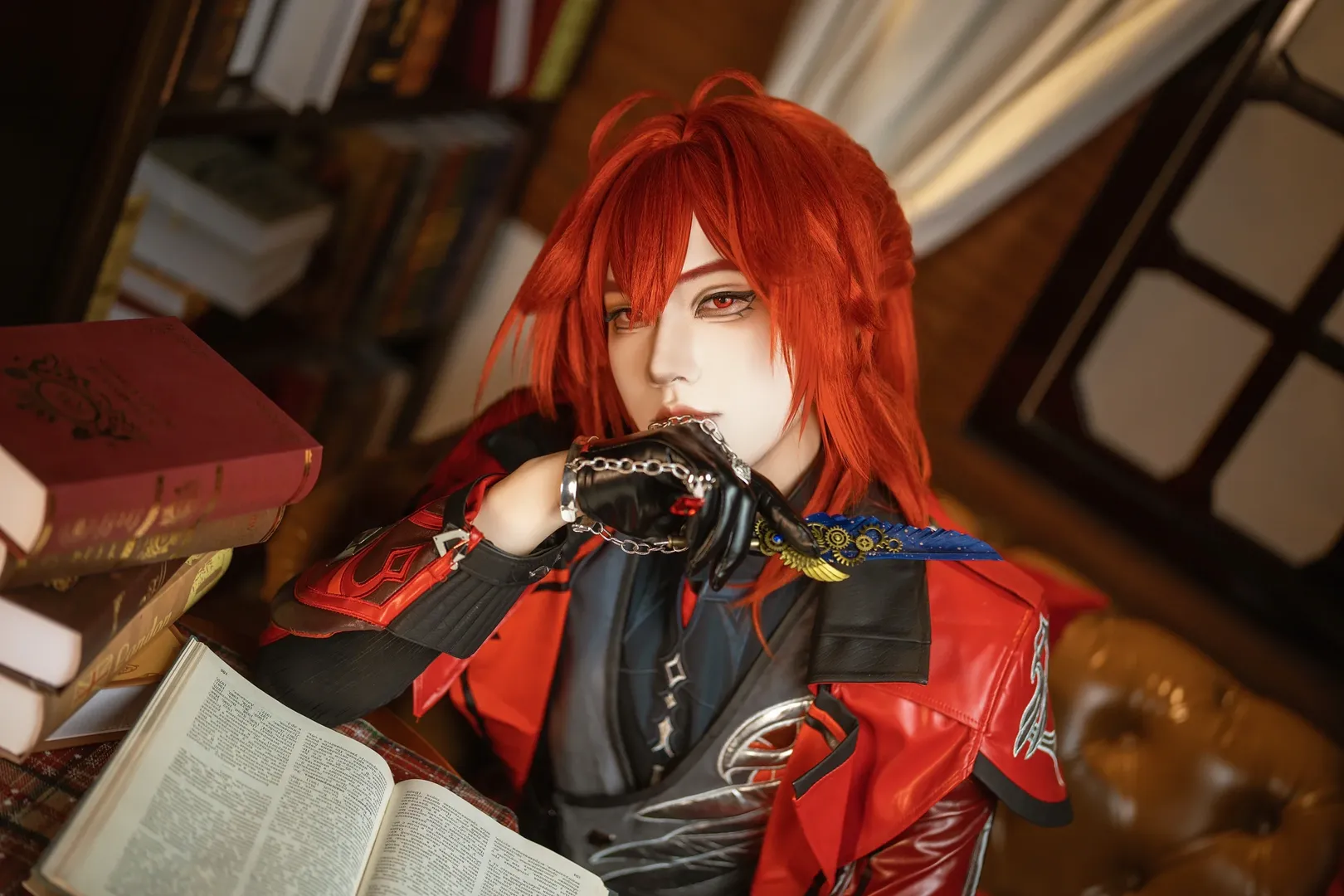 Genshin Impact, Cosplay photography, Red hair styling, Diluc cosplay, Convention client photos - Image 6
