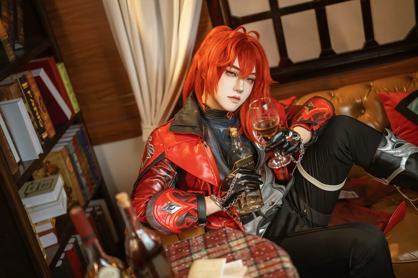 Genshin Impact, Cosplay photography, Red hair styling, Diluc cosplay, Convention client photos - Image 7