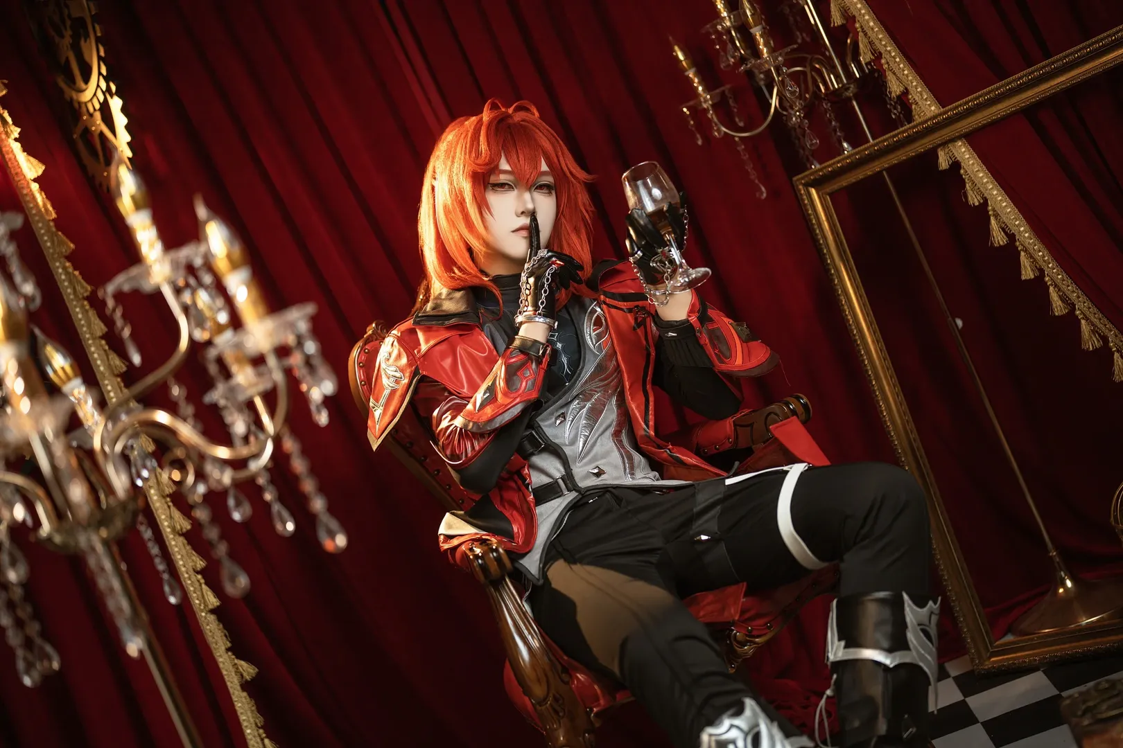 Genshin Impact, Cosplay photography, Red hair styling, Diluc cosplay, Convention client photos - Image 8