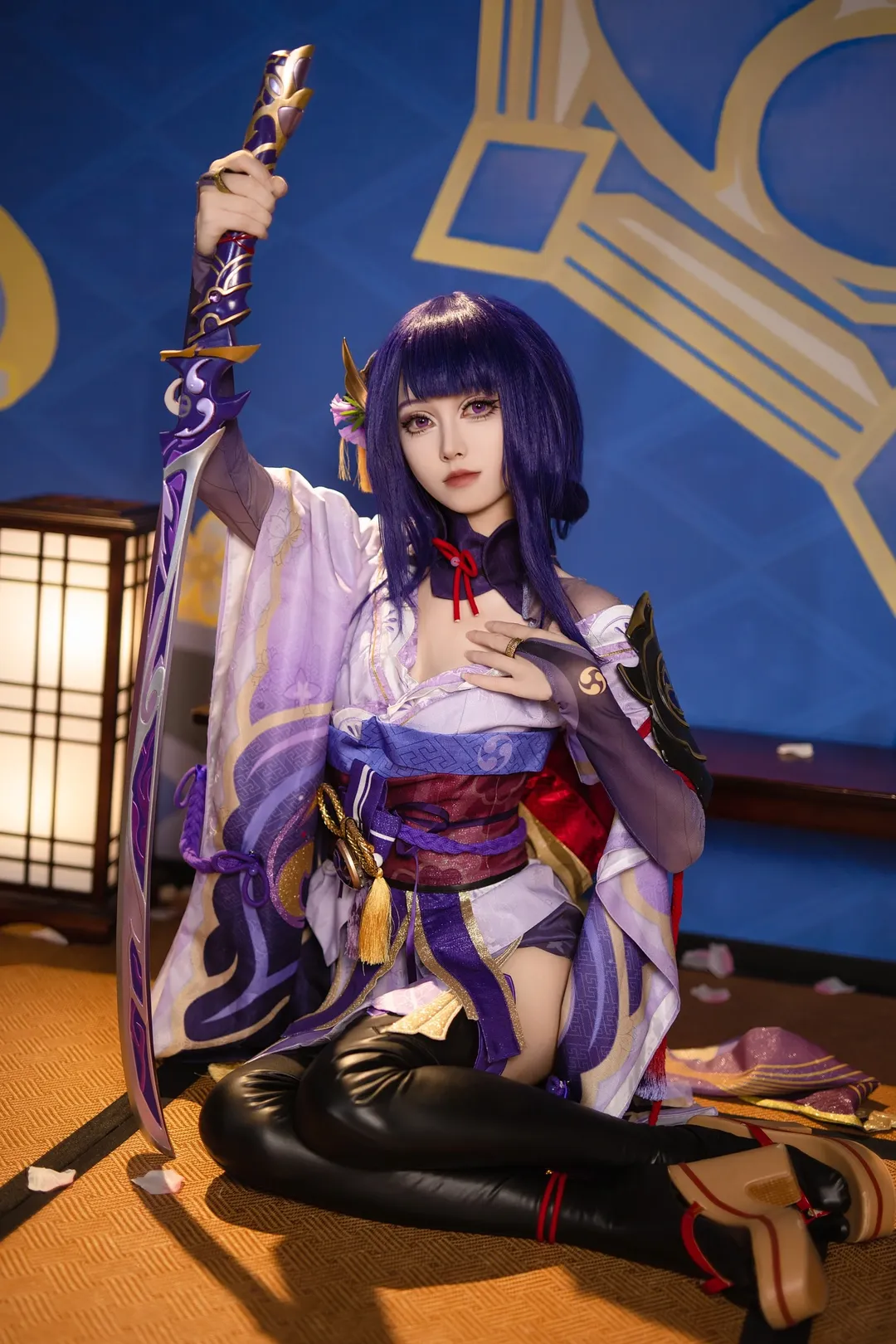 原神, 二次元少女, 原神cosplay, 雷电将军cos, 紫芸cos