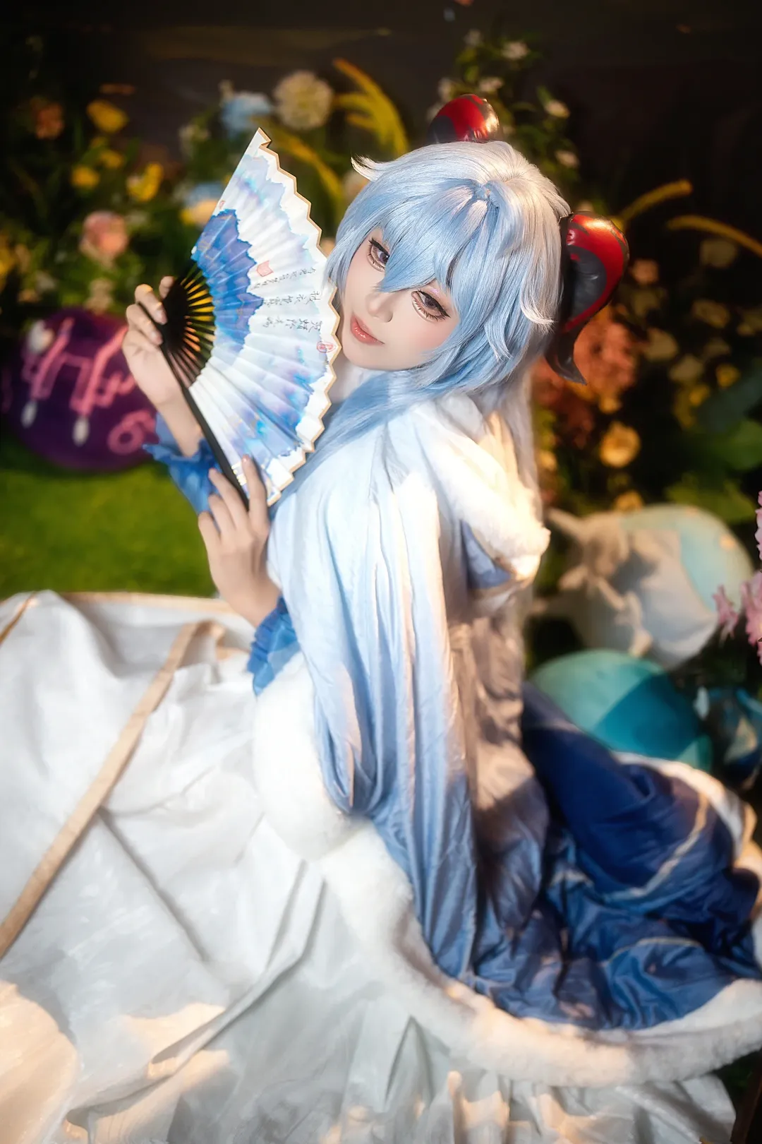 原神, 原神cosplay, 幼年甘雨cos, 可爱角色扮演, 蓝色系仙气装扮 - 第5张