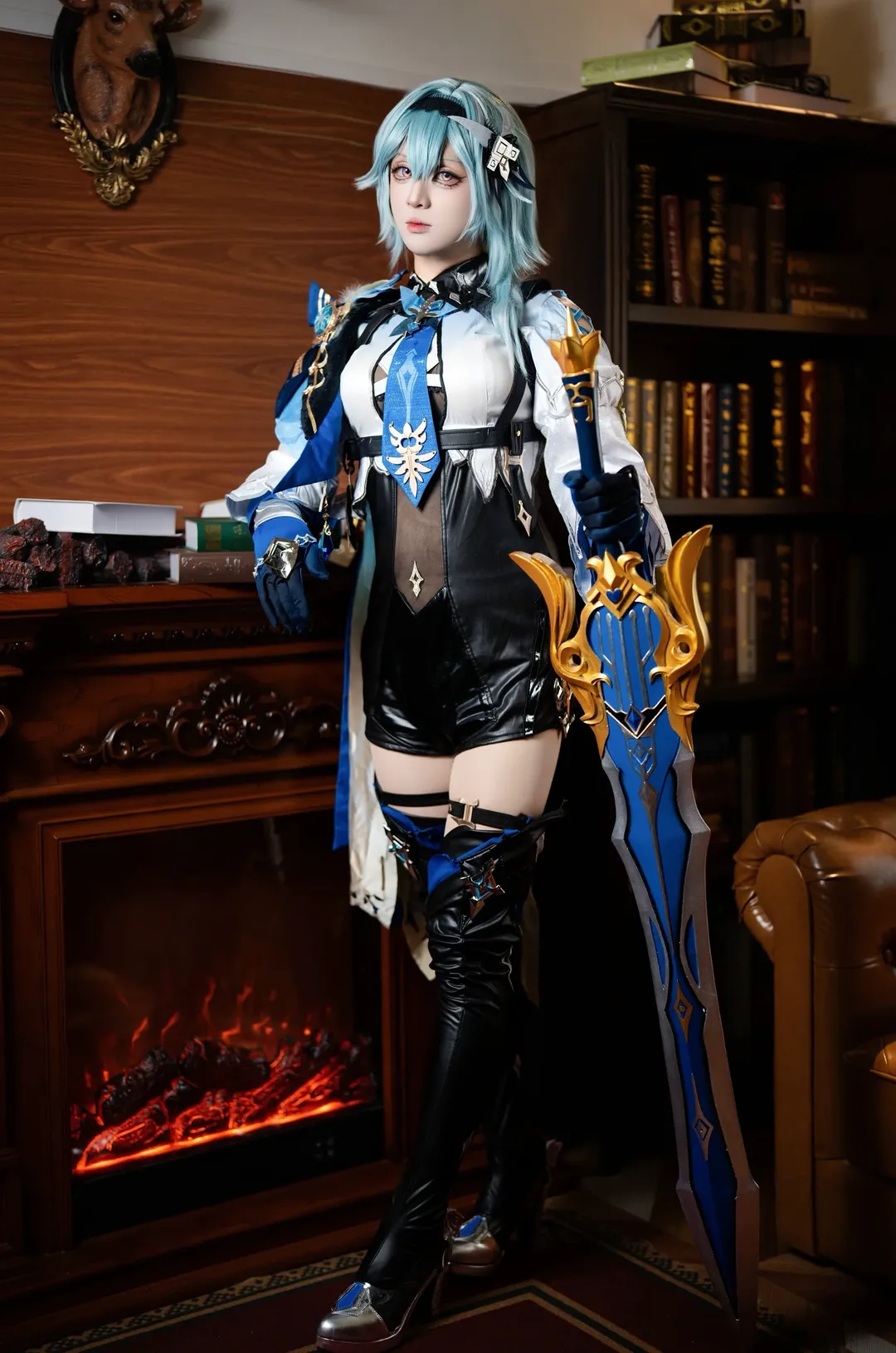 原神, cosplay, 二次元摄影, 优菈cos, 大剑道具 - 第5张