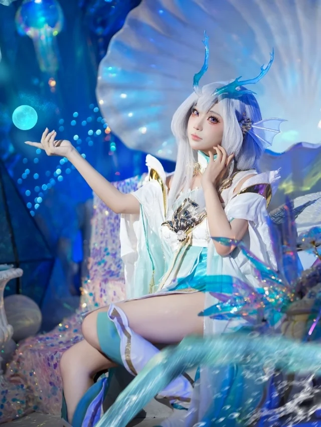 王者荣耀, 古风cosplay, 西施cos, 海洋风, 微光海洋