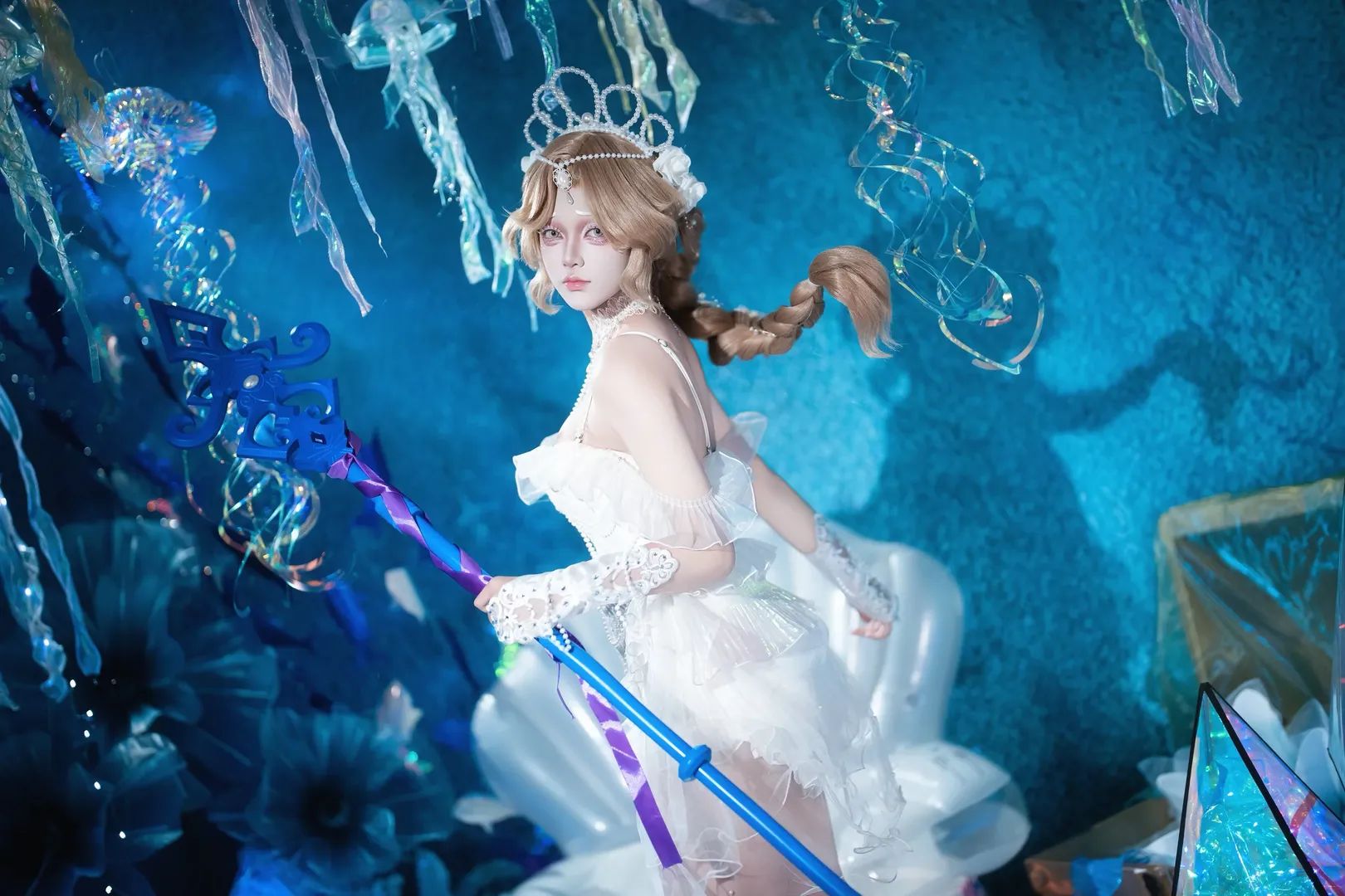 第五人格, cosplay棚拍, 反重力假发, 渔女cos, 海洋主题摄影 - 第2张