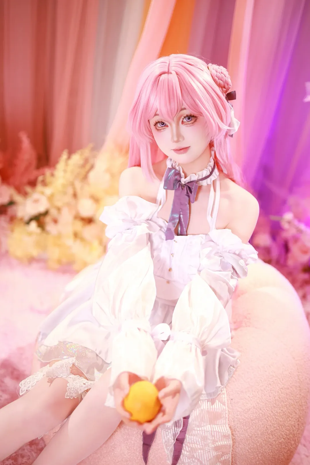 White dress cosplay, Cosplay photography, Pink wig, Dorothy cosplay, Dreamy photoshoot - Image 3