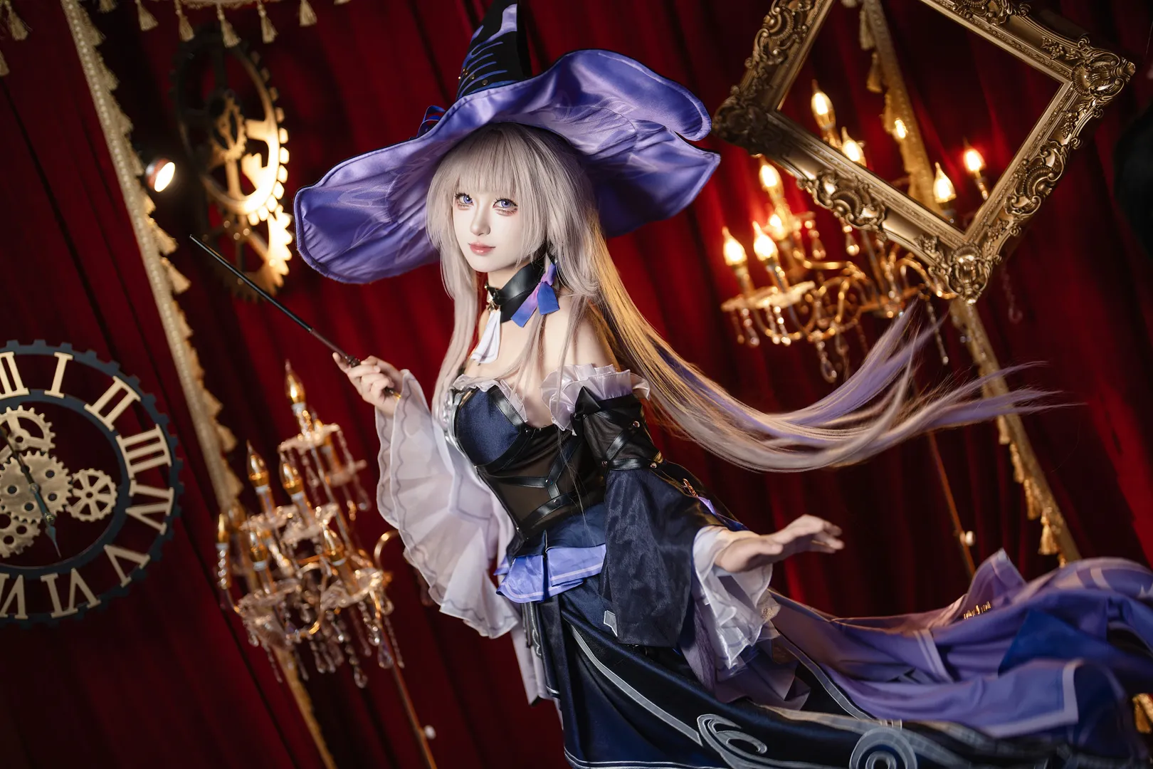 崩壞星穹鐵道, 大黑塔cos, cosplay正片, 哥特風攝影, 女巫裝扮