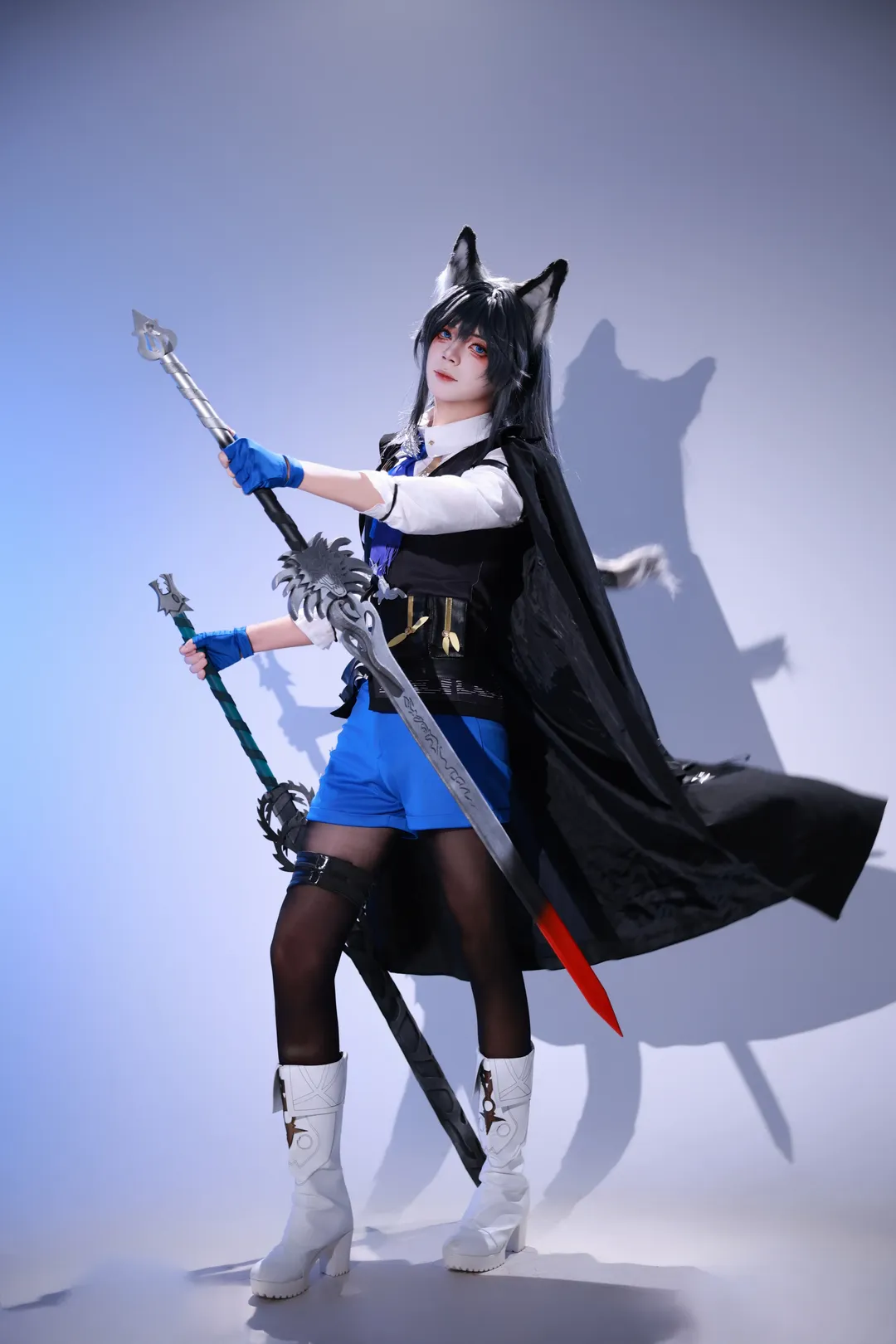 Arknights, Cosplay photography, Anime-style photography, Black tights outfit, Texas the Omertosa cosplay - Image 2