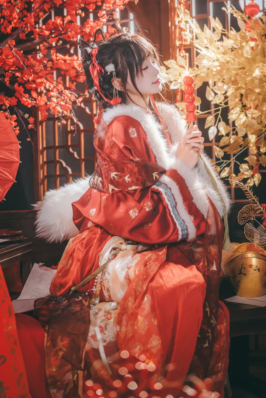 古風写真, 漢服コスプレ, 新年撮影, 春節ポートレート, 墨韻軒 - 1枚目