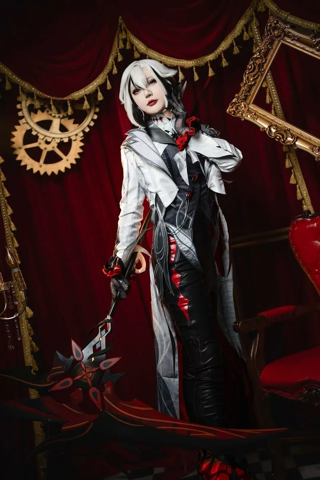 原神, 二次元cos, cosplay服装, 暗黑风摄影, 愚人众仆人cos