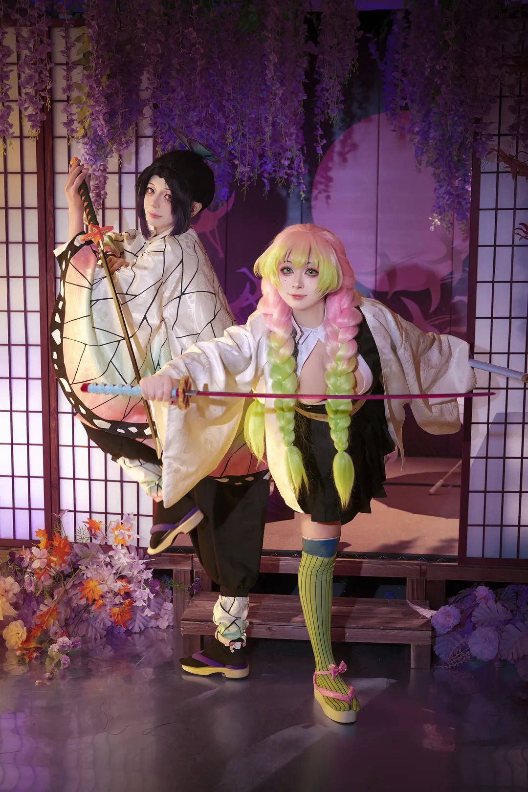 鬼灭之刃, 甘露寺蜜璃cos, 蝴蝶忍cos, 双人cosplay, 动漫角色扮演 - 第1张