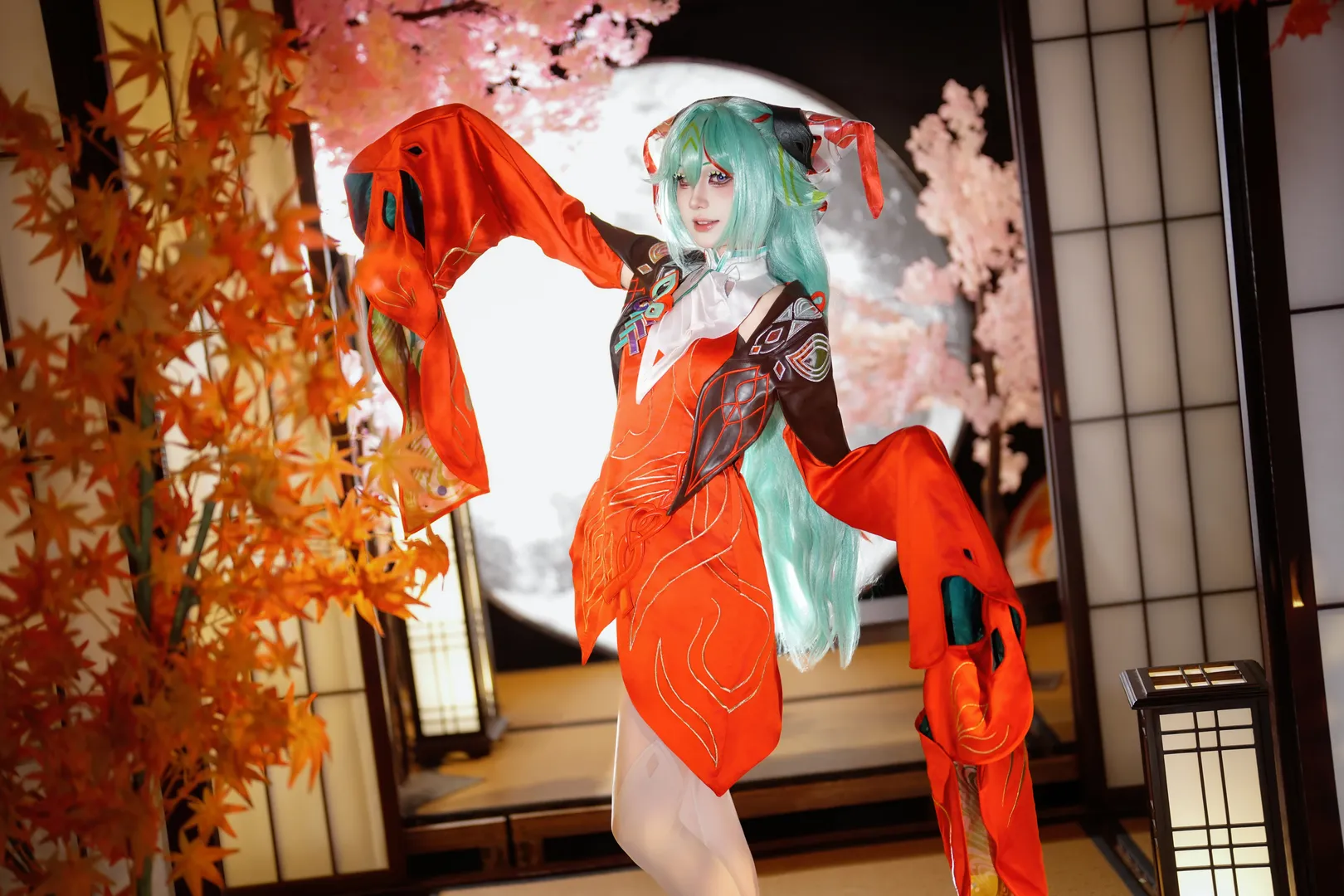 王者荣耀, 少司缘cos, cosplay摄影, 日式和风, 红枫月色 - 第1张