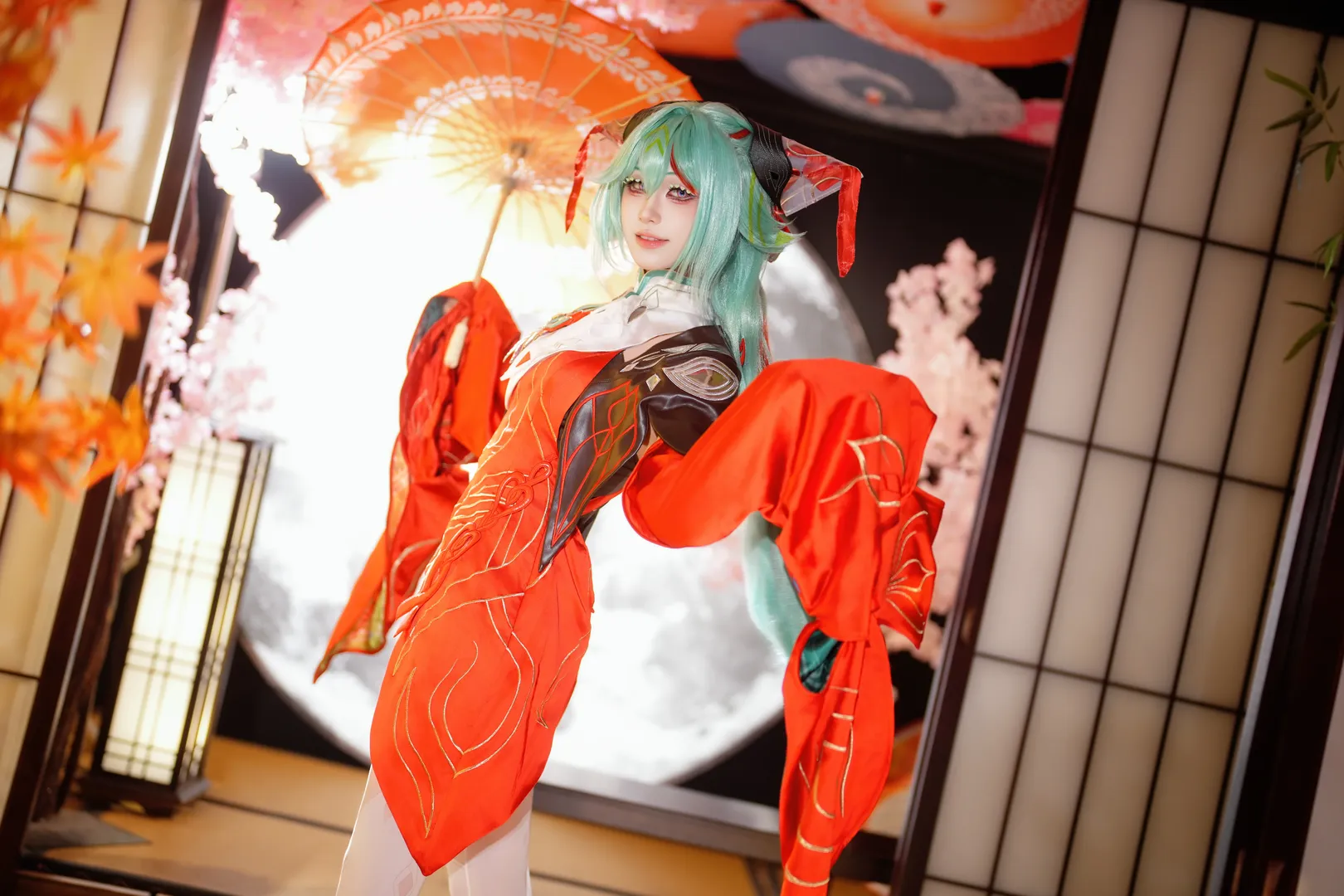 王者荣耀, 少司缘cos, cosplay摄影, 日式和风, 红枫月色