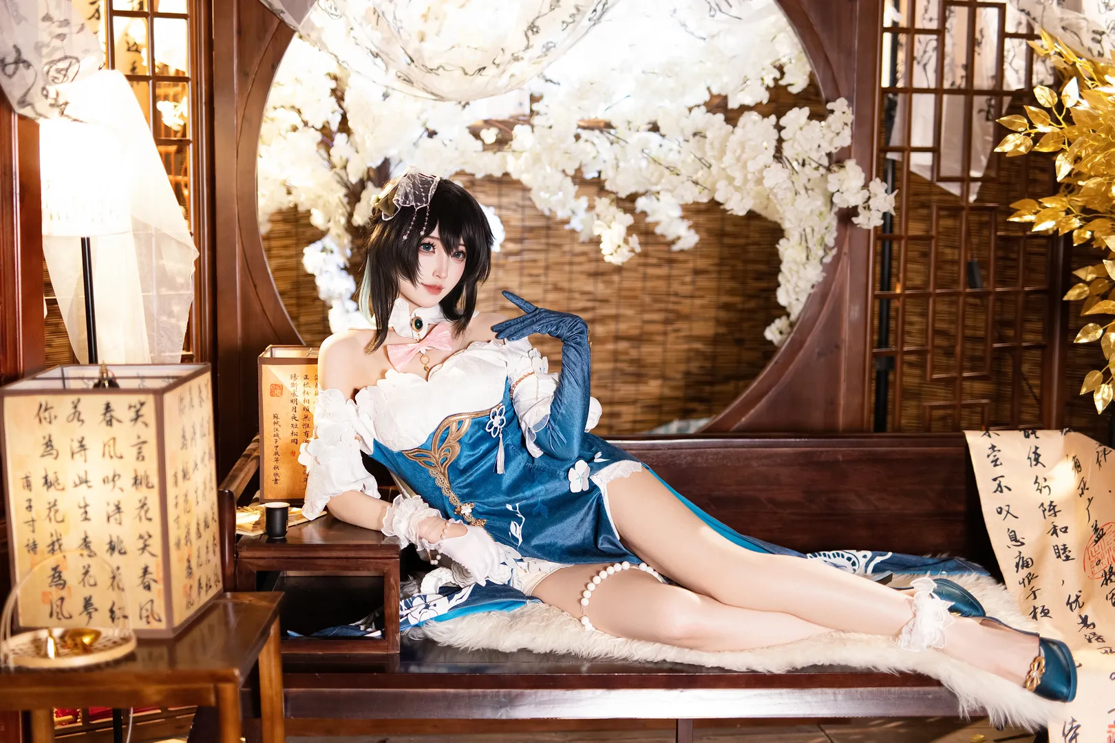 Honkai: Star Rail, Traditional style cosplay, Ruan Mei cosplay, Chinese-style photography, Client Photo Showcase