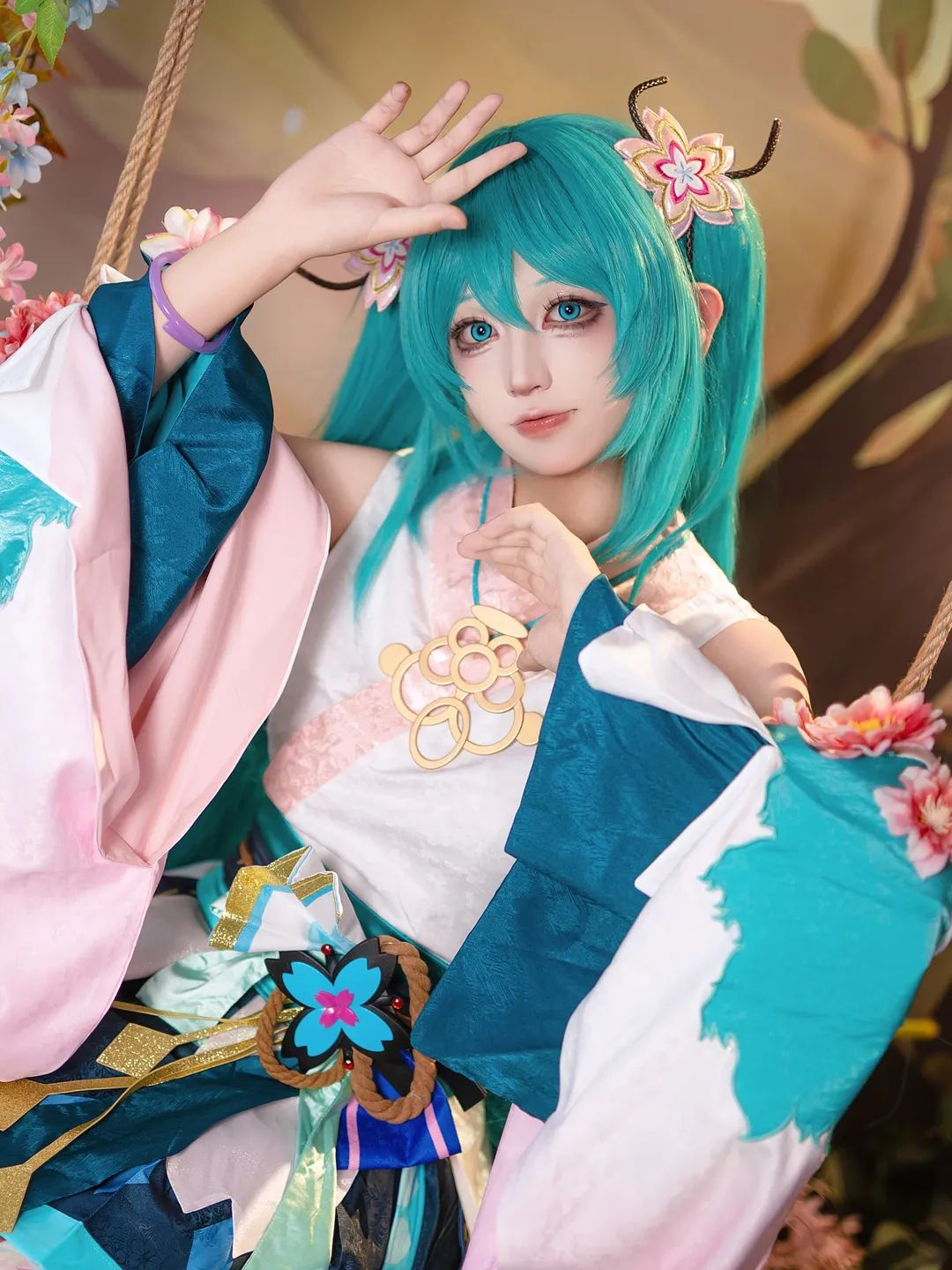 初音未來cos, 和風裝扮, cosplay攝影, 雙馬尾, 陰陽師 - 第1張