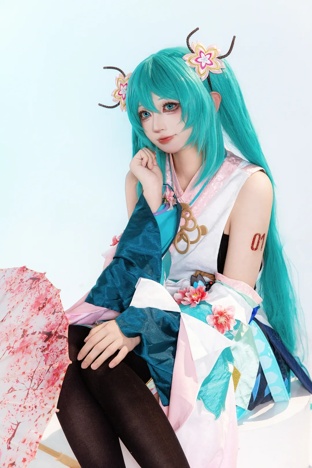 初音未來cos, 和風裝扮, cosplay攝影, 雙馬尾, 陰陽師 - 第2張