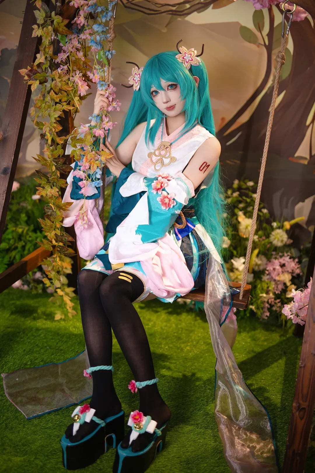 初音未來cos, 和風裝扮, cosplay攝影, 雙馬尾, 陰陽師 - 第6張