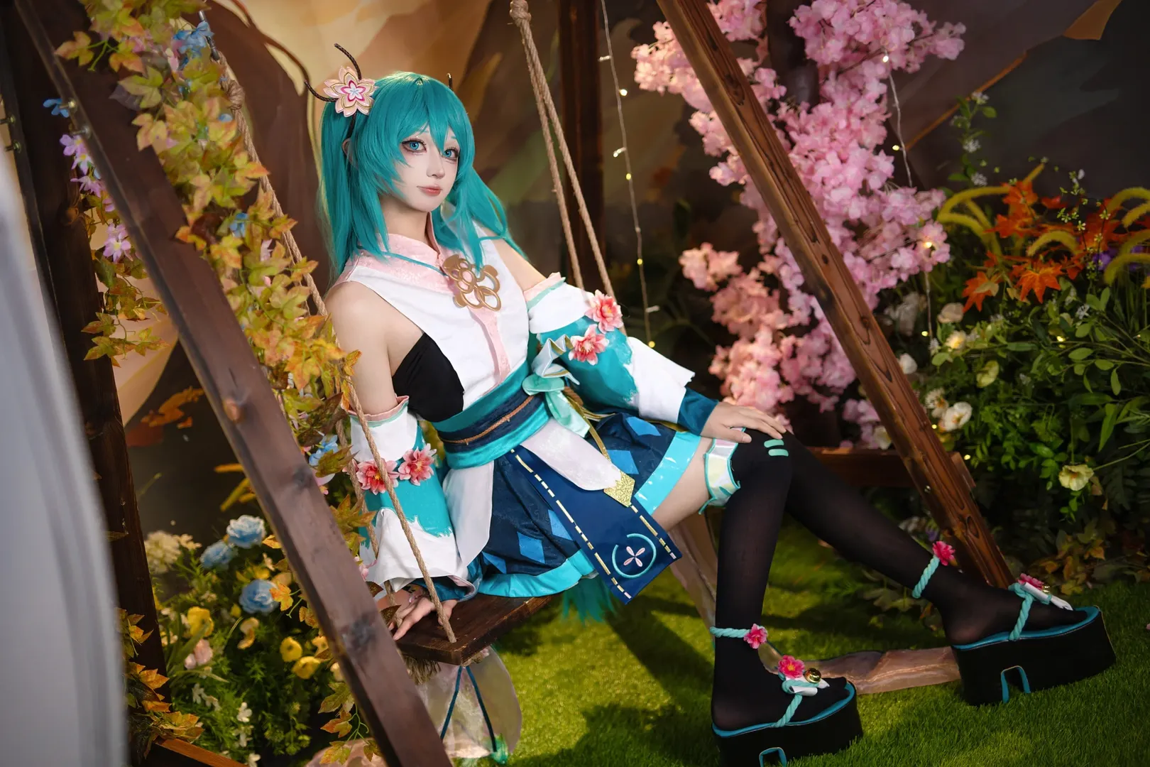 初音未來cos, 和風裝扮, cosplay攝影, 雙馬尾, 陰陽師 - 第7張