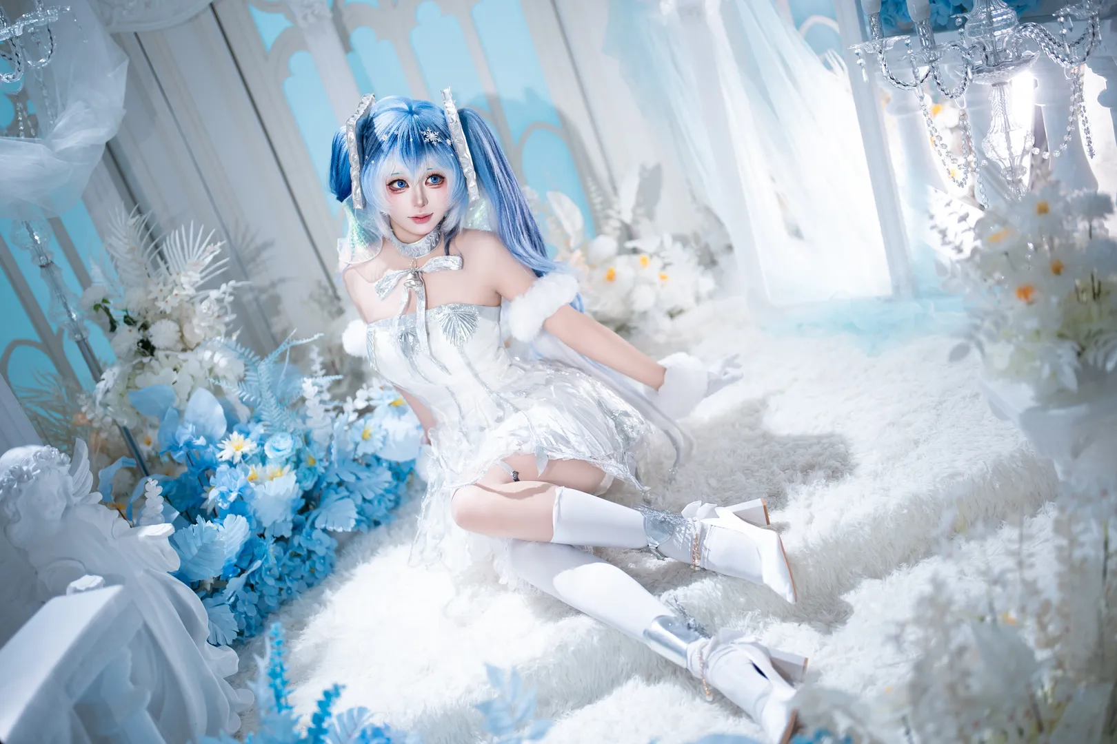 cosplay摄影, VOCALOID, 雪初音cos, 交响乐初音, 蓝白系造型 - 第3张