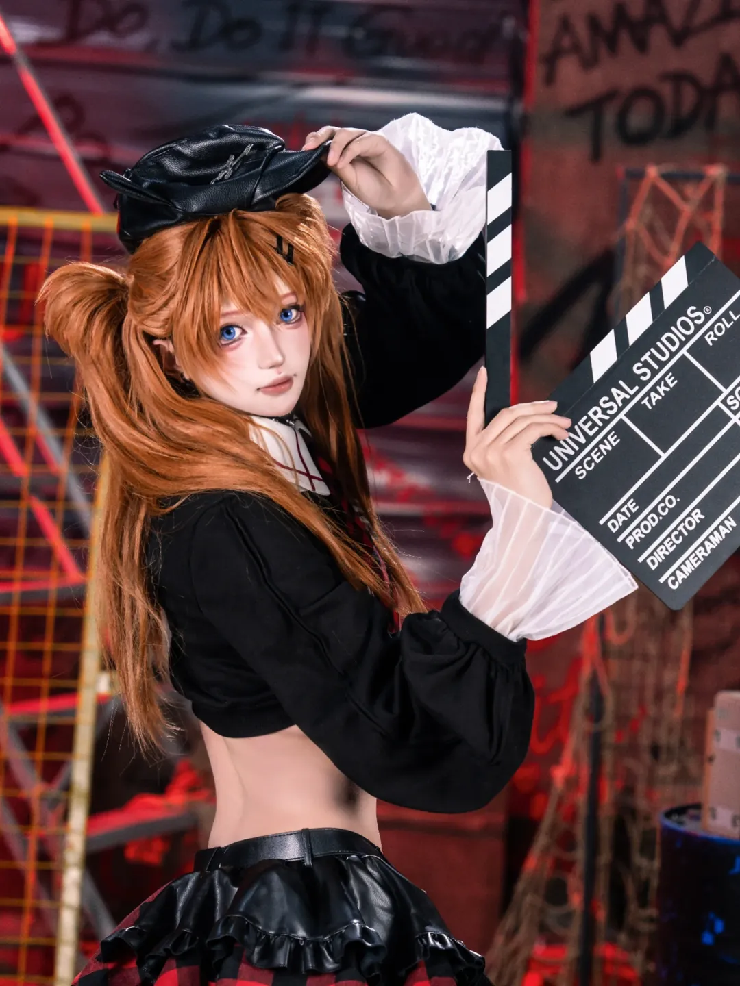 明日香cos, 新世纪福音战士, 工业风摄影, cosplay日常, 摇滚乐队造型 - 第1张