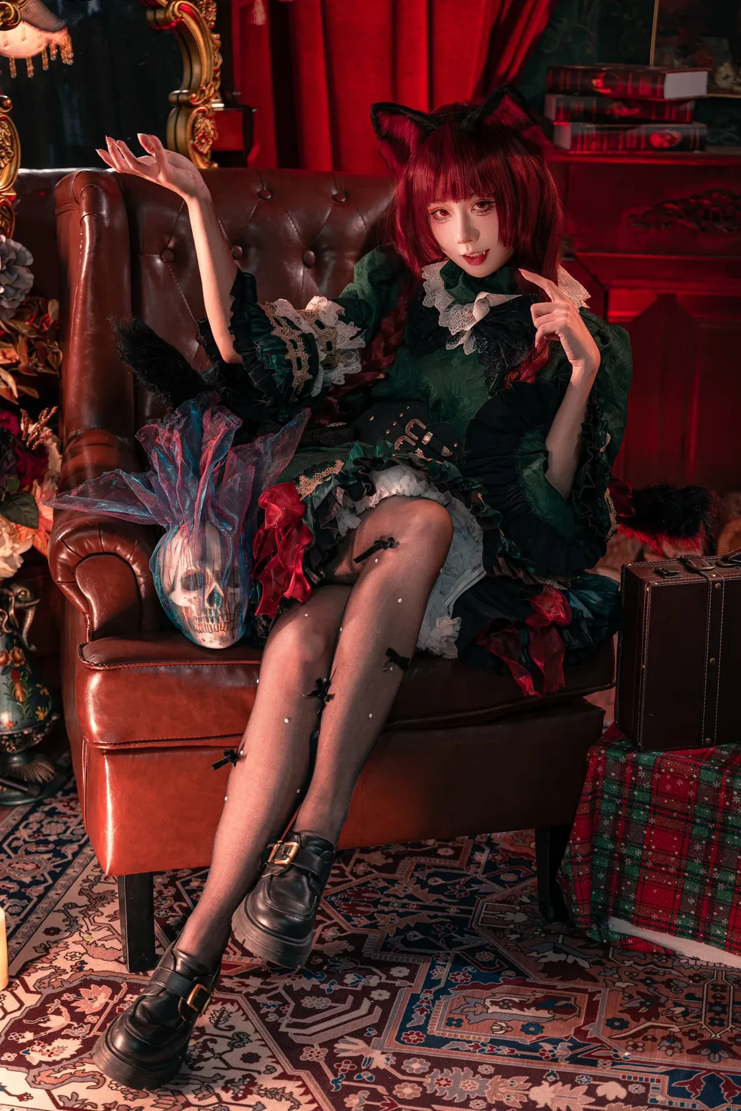 二次元撮影, 東方Project, ダーク系コスプレ, 火焔猫燐コスプレ, ゴシックドレス - 1枚目