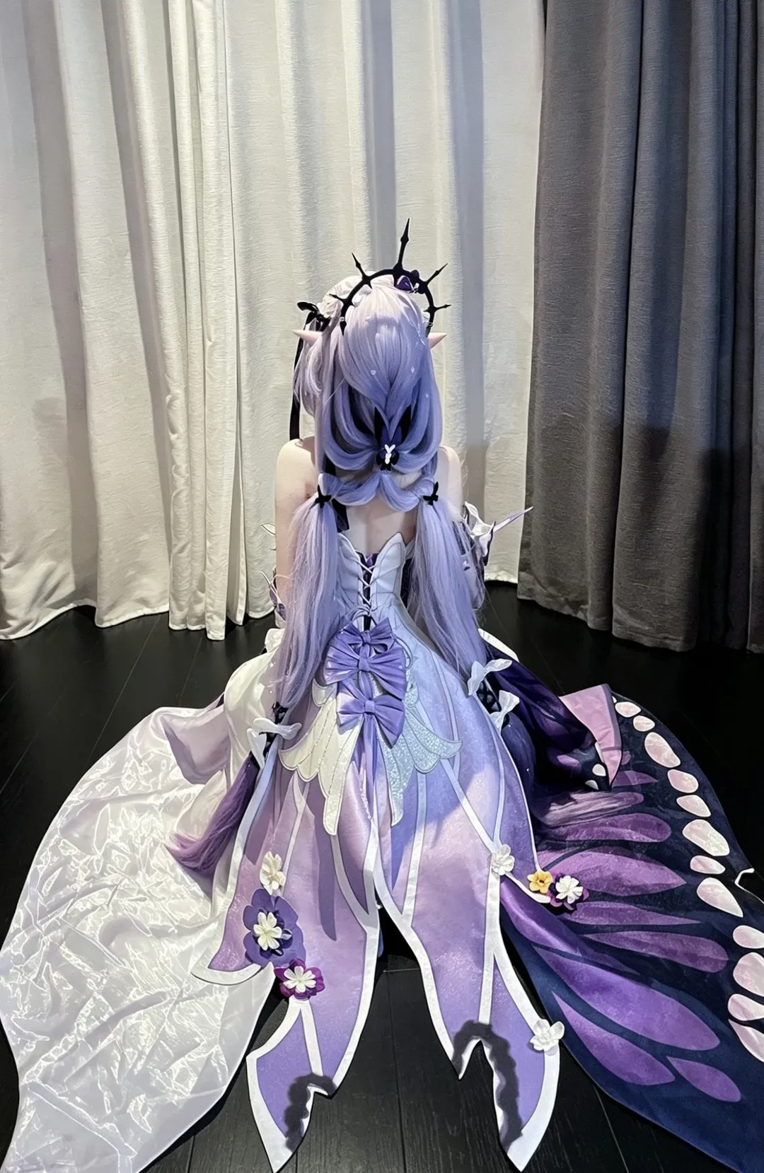 崩壞星穹鐵道, 遐蝶cos, 精靈耳假髮, 紫色系cosplay, 蝶翼造型