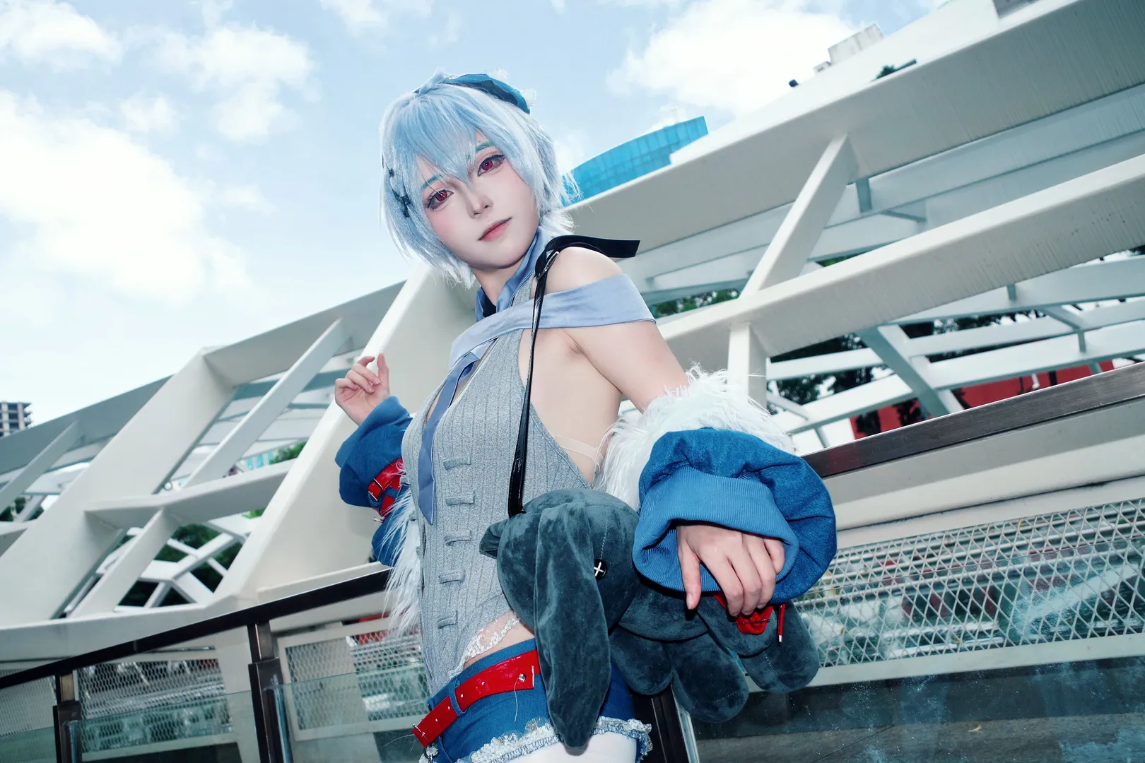 绫波丽cos, cosplay摄影, 动漫角色扮演, 新福音战士, 户外拍