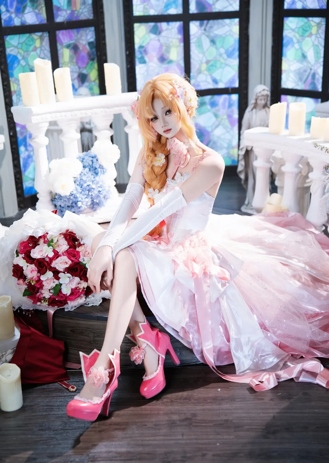 亚丝娜cos, 刀剑神域, 花嫁cosplay, 教堂风摄影, 三喵同学摄影工作室 - 第3张