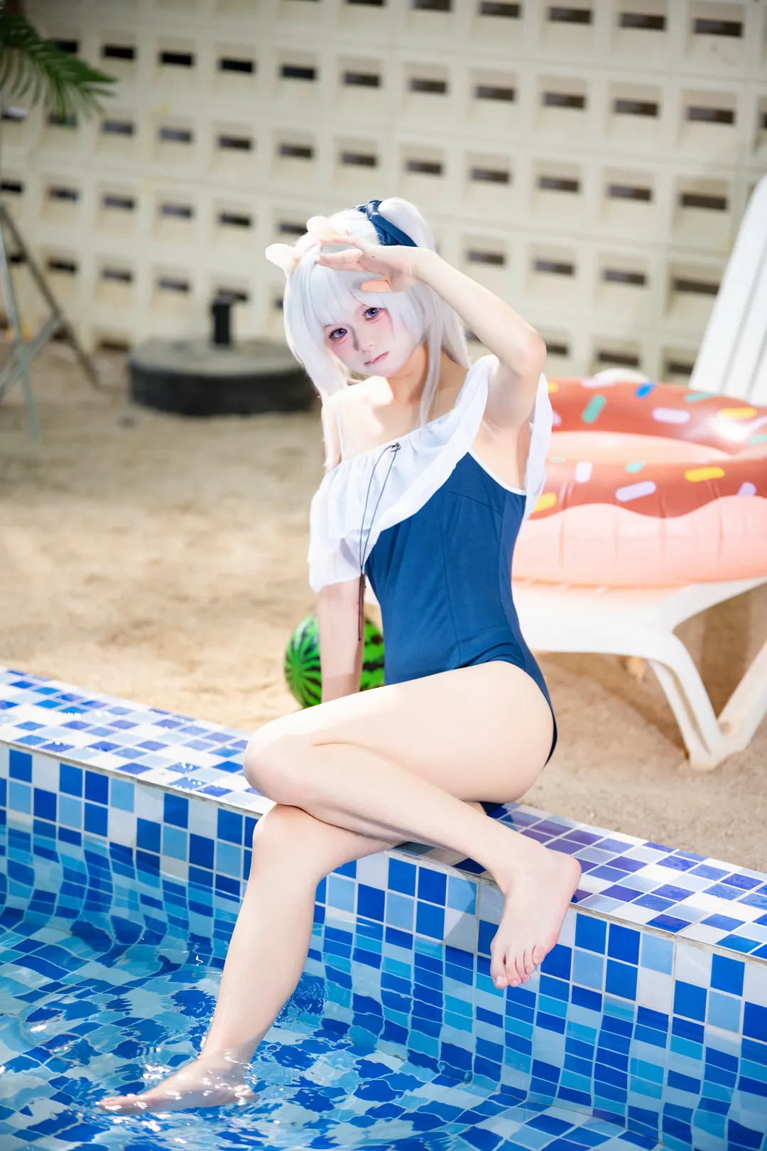二次元少女, 蔚蓝档案, 泳装cosplay, 夏日摄影, 月雪宫子cos - 第6张