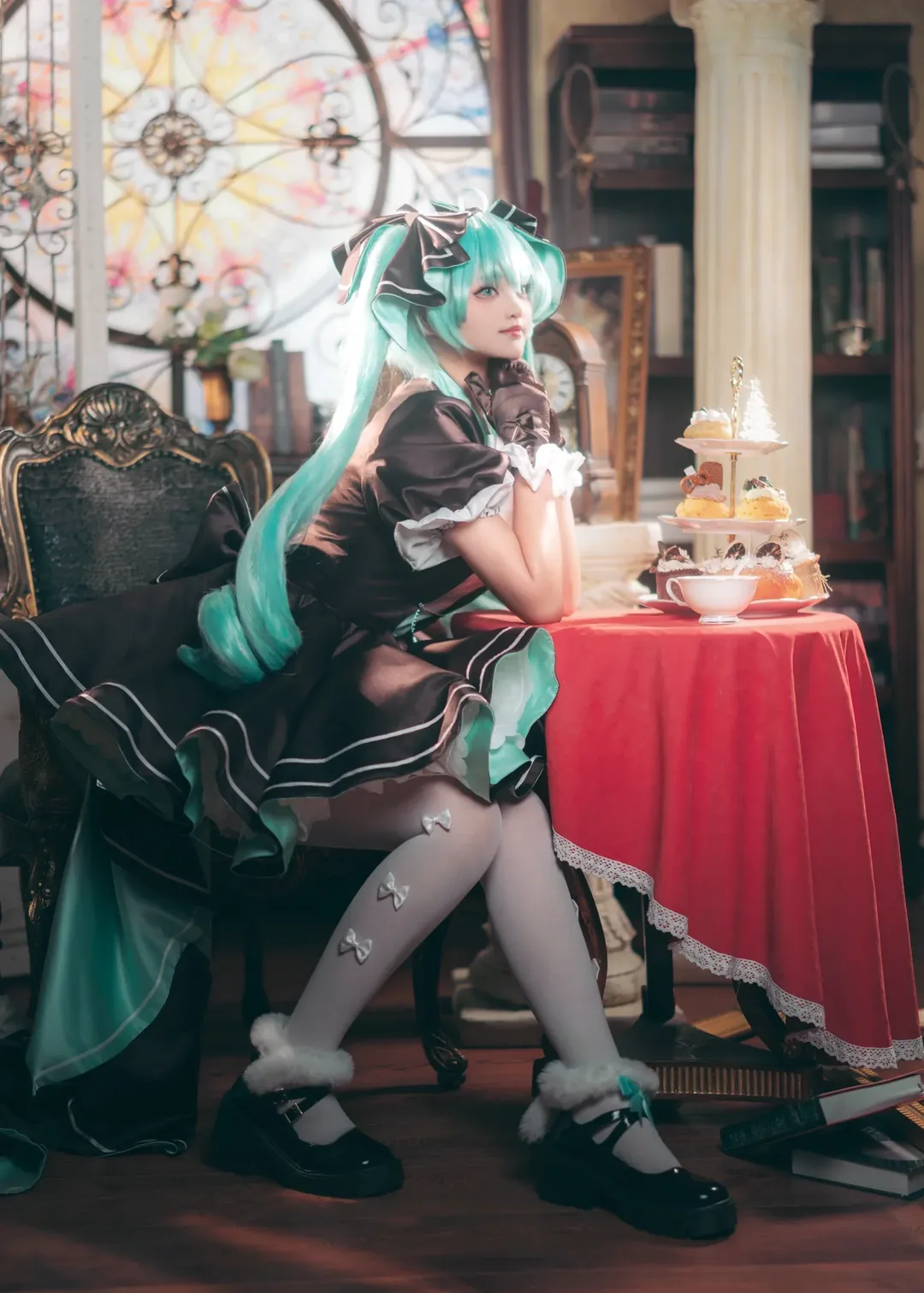 初音未来cos, cosplay正片, Vocaloid, 反重力假发, 初音兔子洋装 - 第1张