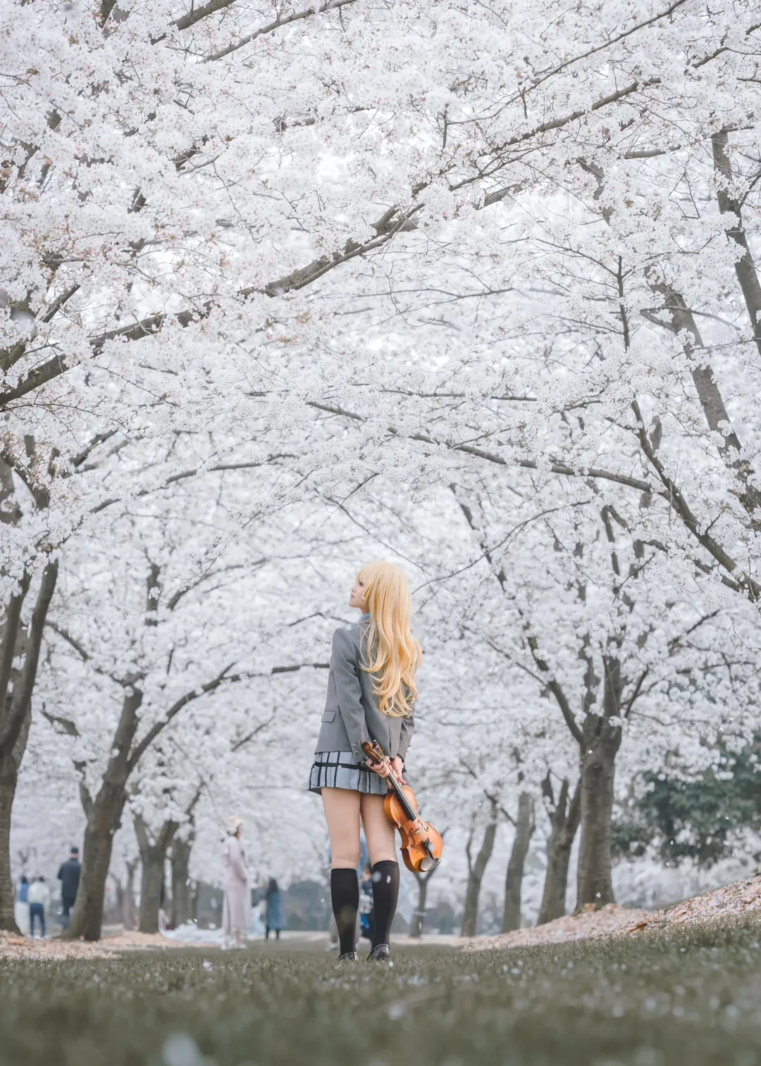 cosplay摄影, 宫园薰cos, 四月是你的谎言, 樱花cos, 辰山植物园