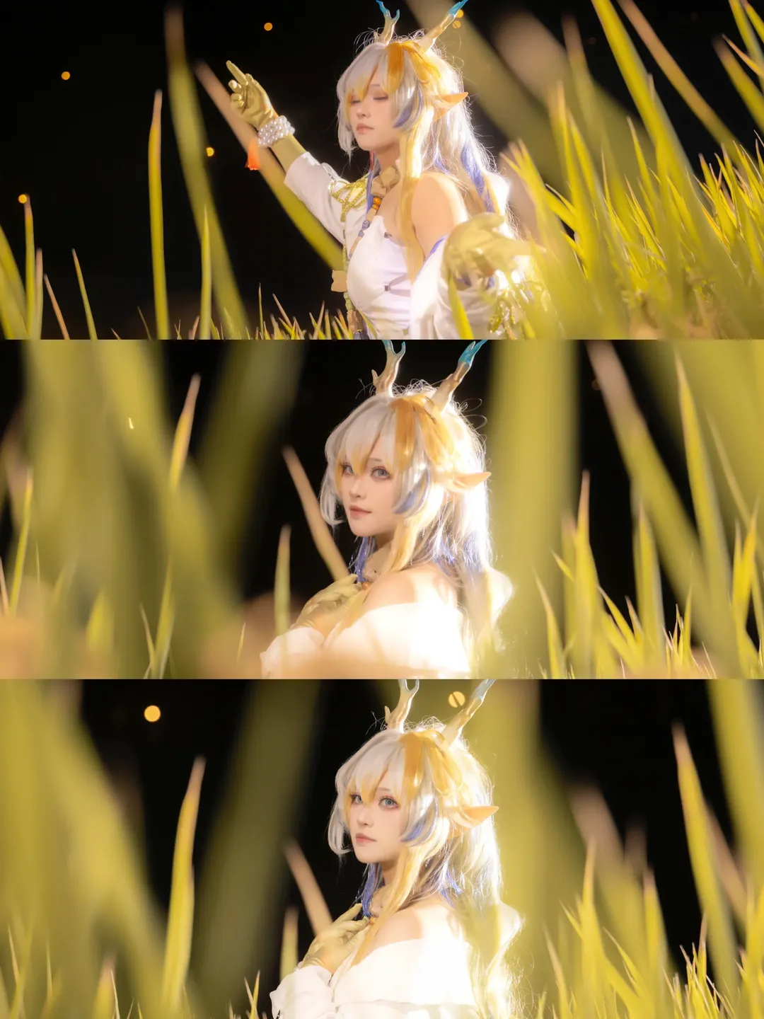 雰囲気のある写真, シュウ コスプレ, アークナイツ, 夜景ポートレート, エルフ耳 - 1枚目