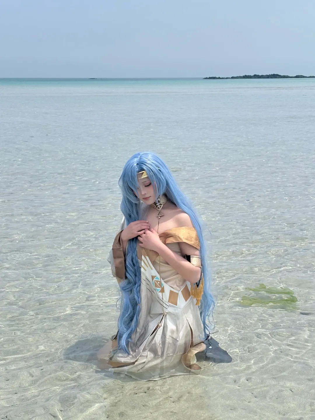 リバース:1999, コスプレ撮影, 37 コスプレ, 済州島でのロケーションフォト, 青髪のお出かけ - 4枚目