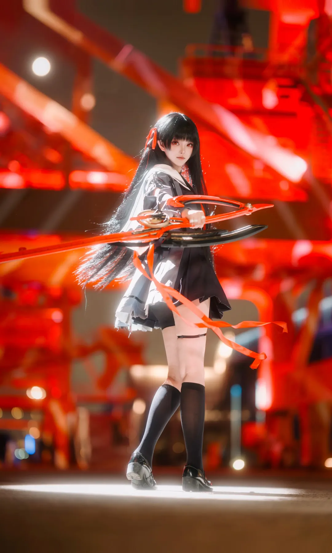 鸣潮, 千咲cos, cosplay摄影, 工业风夜景, 大动态抓拍 - 第4张