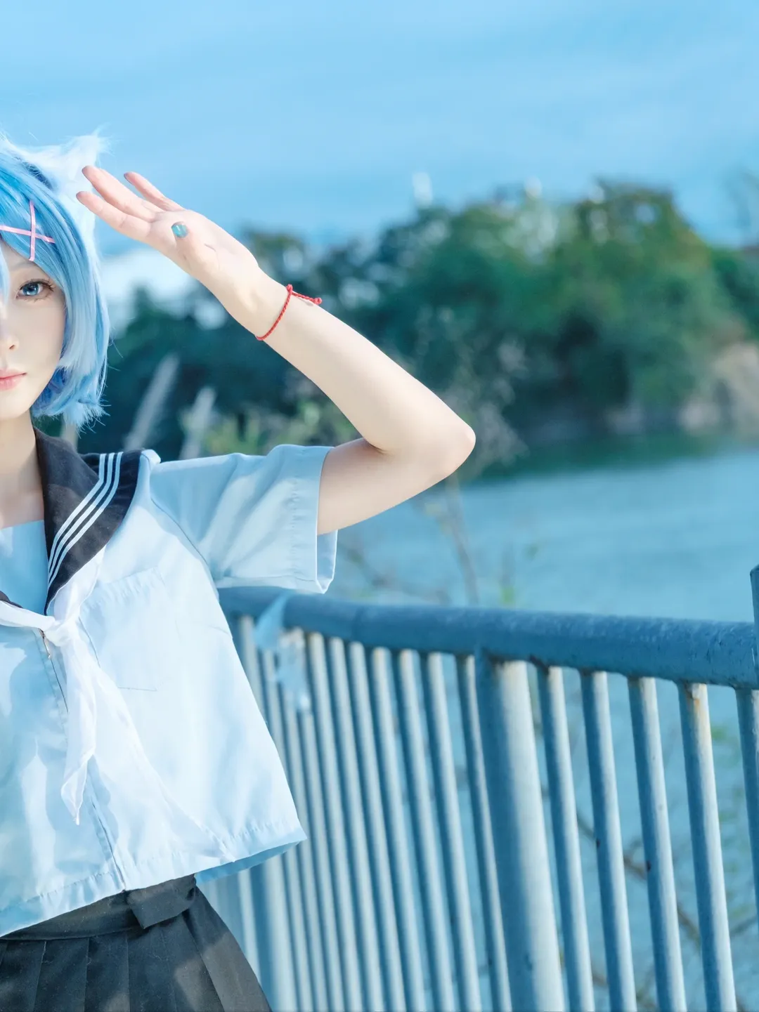 富士直出, 二次元cosplay, 蕾姆cos, 外景摄影, Re:从零开始的异世界生活 - 第2张
