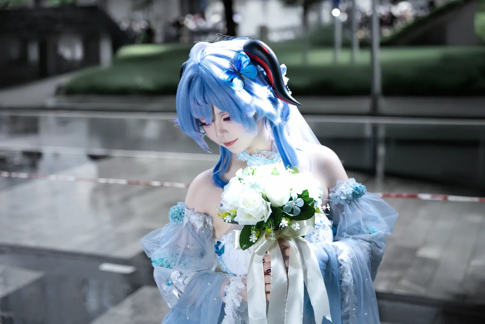 原神, 甘雨 コスプレ, イベント写真, 花嫁コスプレ, 青髪キャラクター - 2枚目
