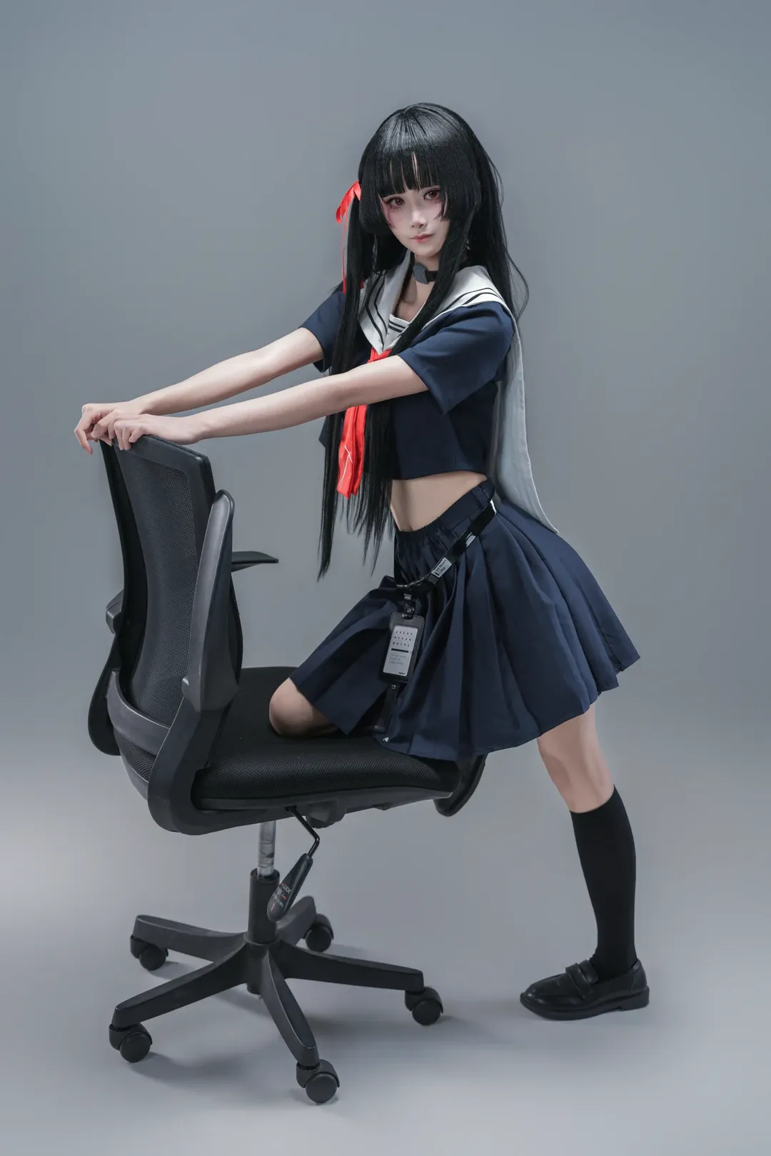 Wuthering Waves, Techwear, Cosplay photography, Chisa cosplay, White studio - Image 10