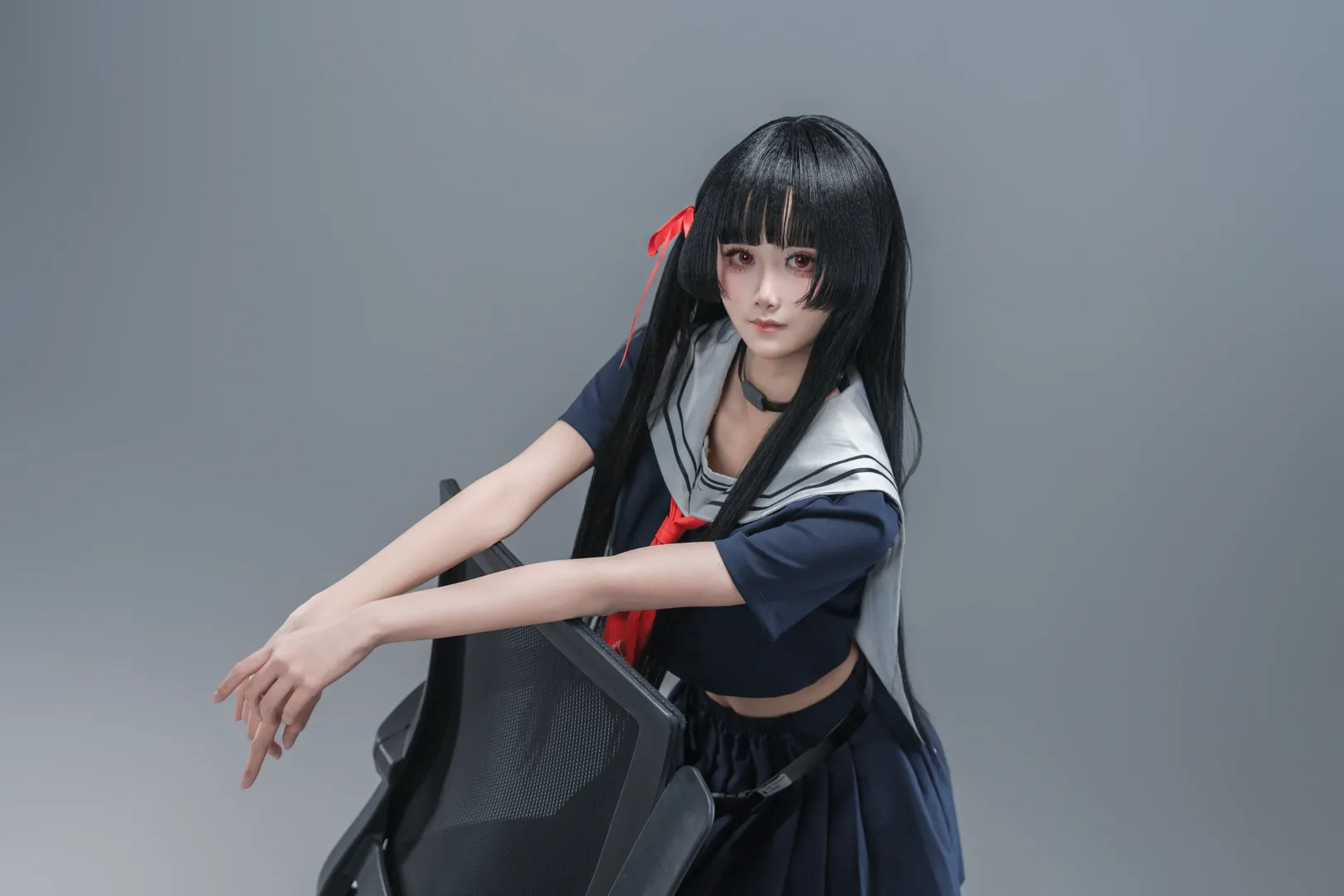 Wuthering Waves, Techwear, Cosplay photography, Chisa cosplay, White studio - Image 11