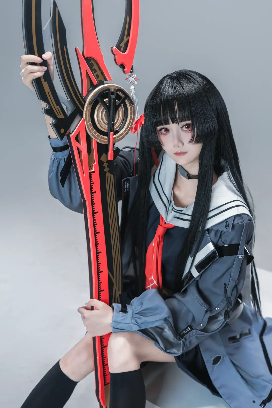 Wuthering Waves, Techwear, Cosplay photography, Chisa cosplay, White studio - Image 6