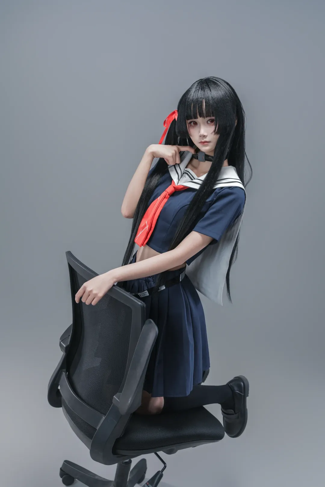 Wuthering Waves, Techwear, Cosplay photography, Chisa cosplay, White studio - Image 7