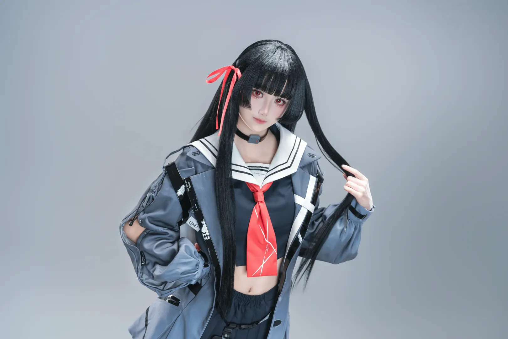Wuthering Waves, Techwear, Cosplay photography, Chisa cosplay, White studio - Image 8