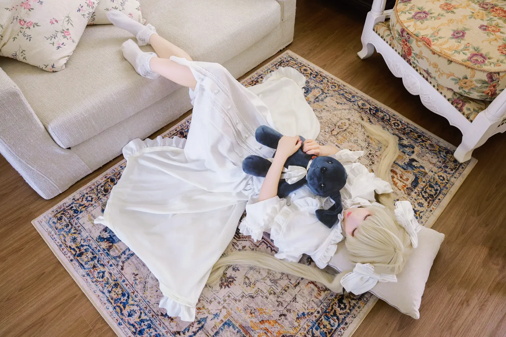 春日野穹cos, 缘之空, cosplay日常, 二次元写真, 双马尾白裙 - 第3张
