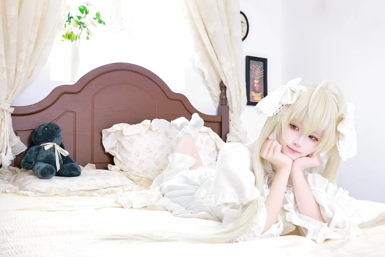 春日野穹 コスプレ, ヨスガノソラ, コスプレ日常, 二次元写真, ツインテール白ドレス