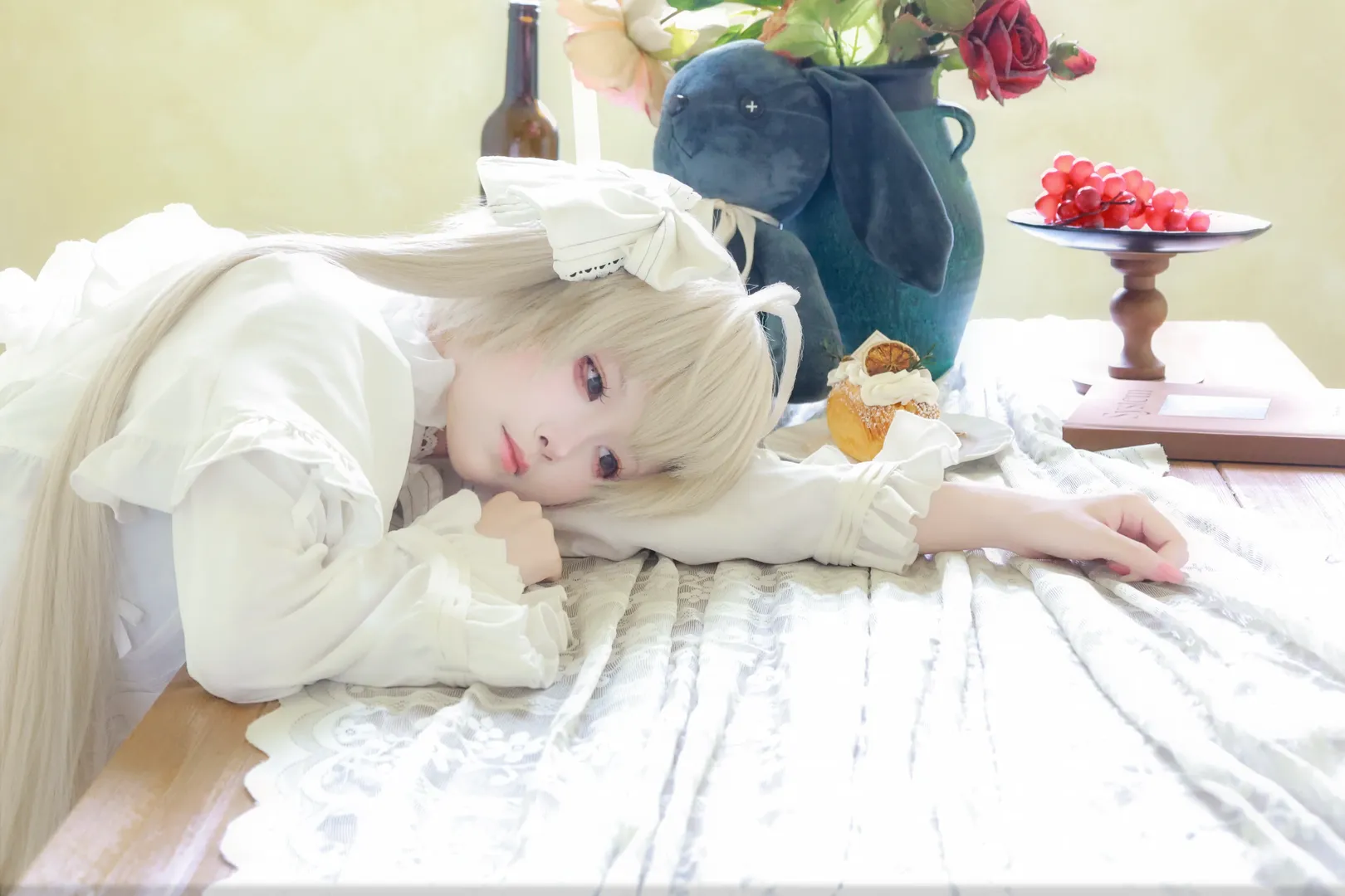 春日野穹cos, 缘之空, cosplay日常, 二次元写真, 双马尾白裙 - 第5张