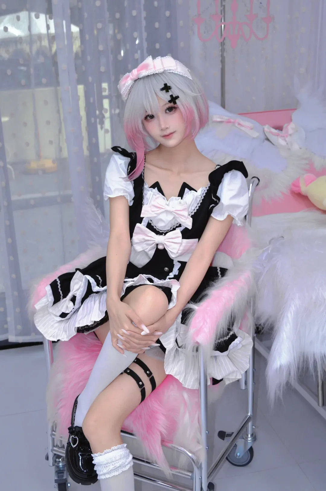 cosplay, 二次元少女, 魔法少女的魔女审判, 樱羽艾玛cos, 女仆洋装